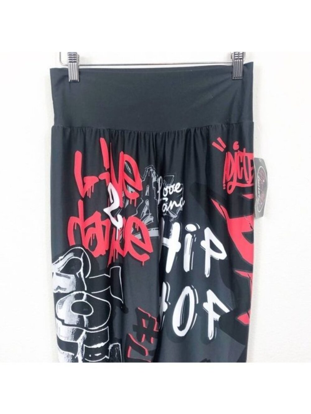 Gia Mia Hip Hop Dance Jogger Graffiti Spray Paint Pant Size Medium NWT - Picture 7 of 14